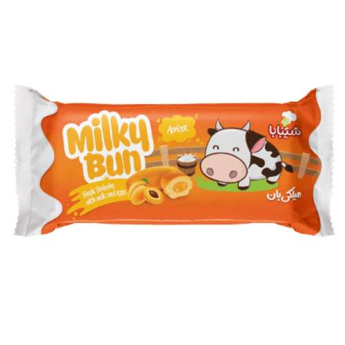 کیک کرمدار میلکی بان با طعم زردآلو شیبابا- 50 گرم بسته 12 عددی