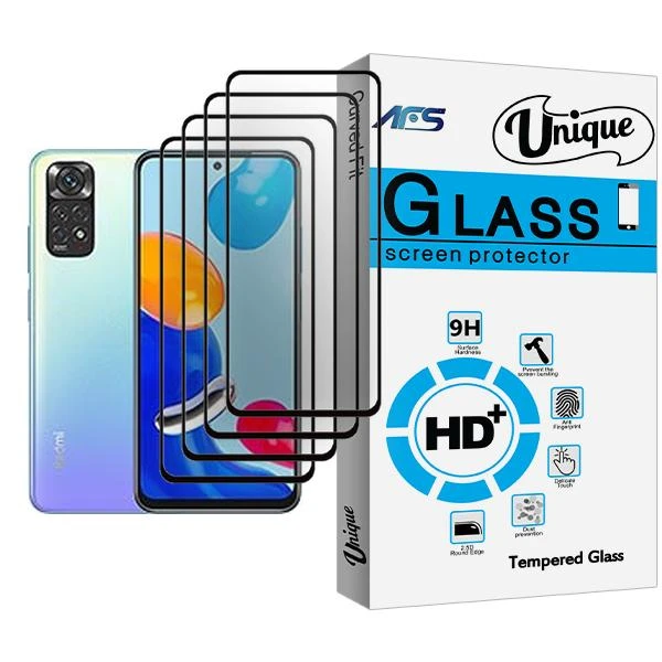 محافظ صفحه نمایش ای اف اس مدل Unique Glass MIX004 مناسب برای گوشی موبایل شیائومی Redmi Note 11 بسته چهار عددی
