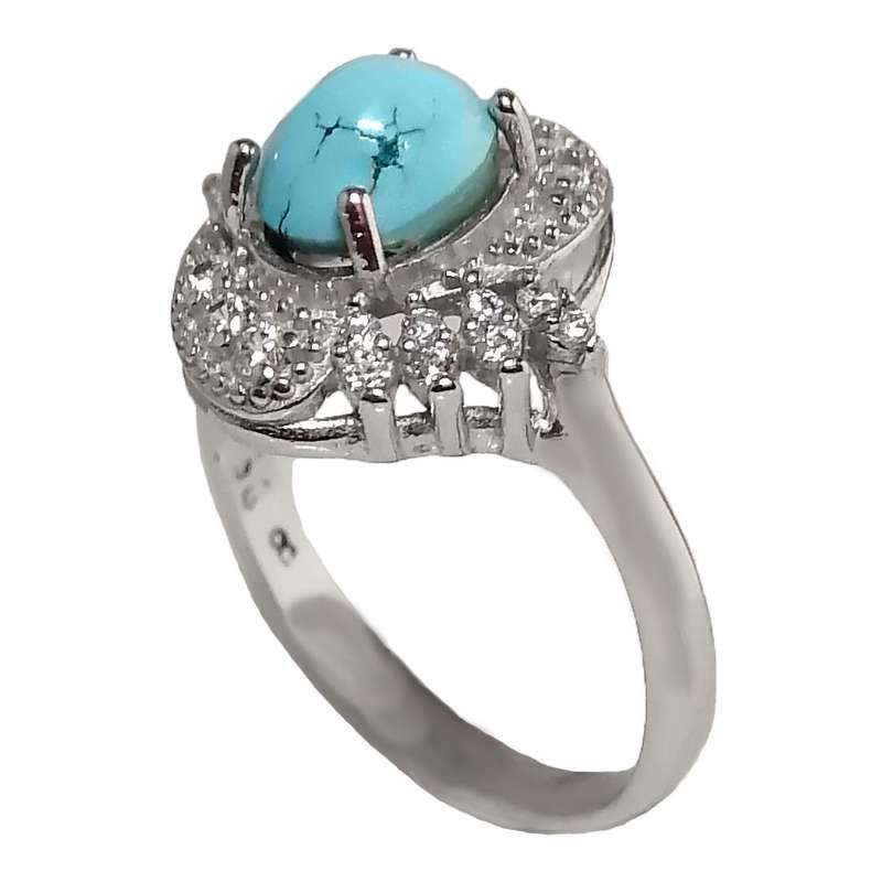 انگشتر نقره زنانه مدل فیروزه نیشابورFW3046