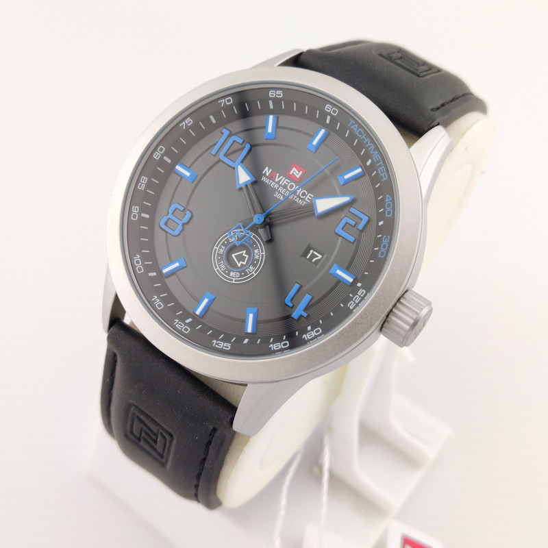 ساعت مچی عقربه‌ای مردانه نیوی فورس مدل دو تقویم NF 9229SB