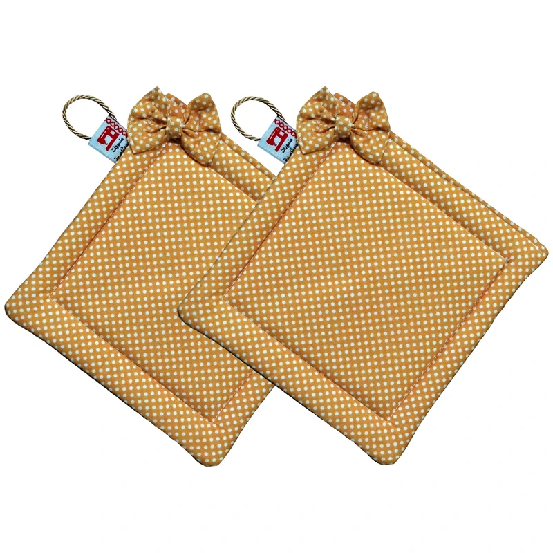 دستگیره منسوجات خسروشاهی برتر مدل  مربعی طرح خالدار بسته 2 عددی کد DGM228