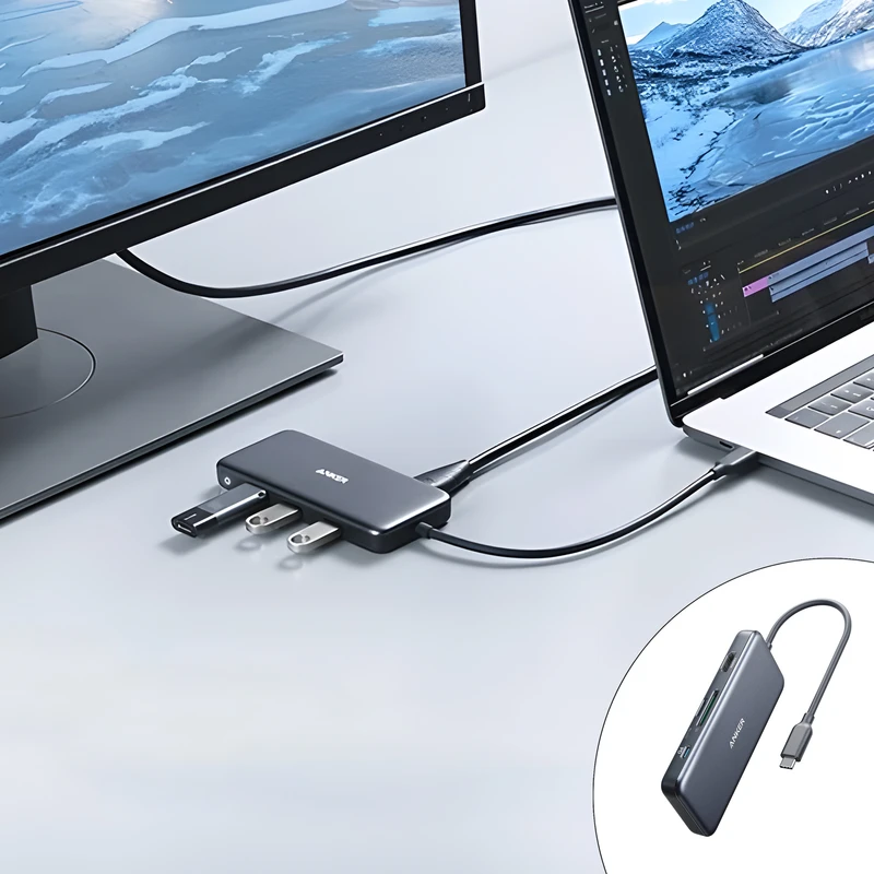 هاب 7 پورت USB-C انکر مدل PowerExpand Plus 7 in 1 4K