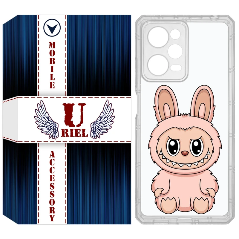 کاور یوریل مدل Clear کد 138 طرح لبوبو Labubu مناسب برای گوشی موبایل شیائومی Poco X5 Pro / Redmi Note 12 Pro / Note 12 Pro Plus