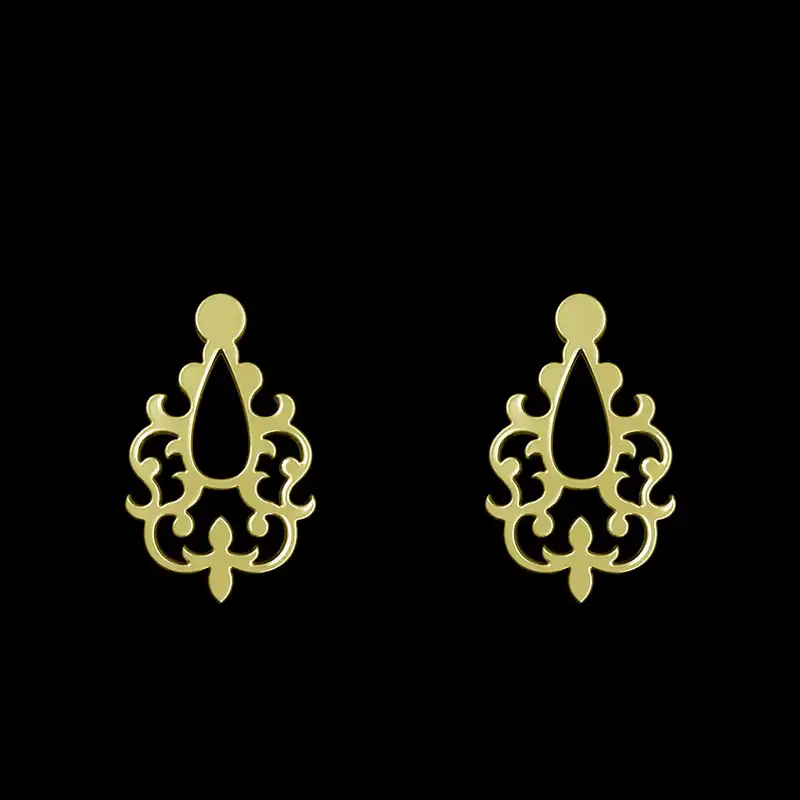 گوشواره طلا 18 عیار زنانه مدوپد مدل هندسی کد GA1-15175