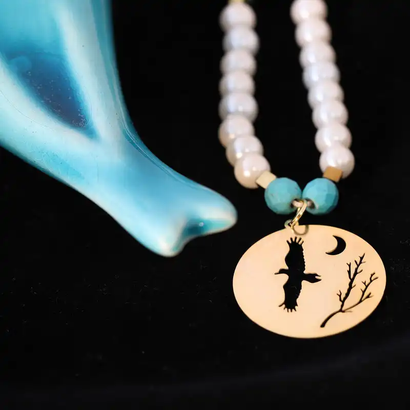 گردنبند طلا 18 عیار زنانه الن نار مدل پرنده LN10495