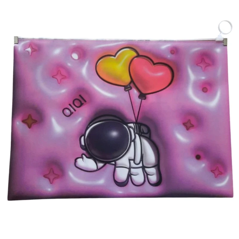 پوشه مدل زیپ دار طرح فضانورد و قلب کد 201