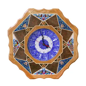 ساعت دیواری خاتم کاری مدل 8 ضلعی طرح 12 امام کد 40d18octagonal-2f4