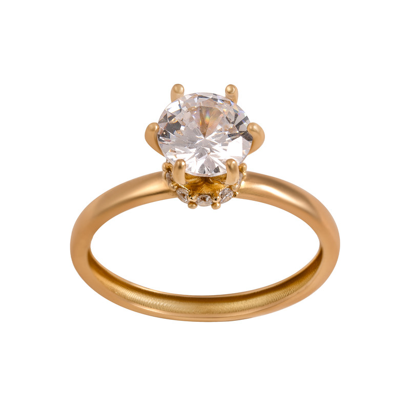 انگشتر طلا 18 عیار زنانه جواهری سون مدل 5729 سایز 54