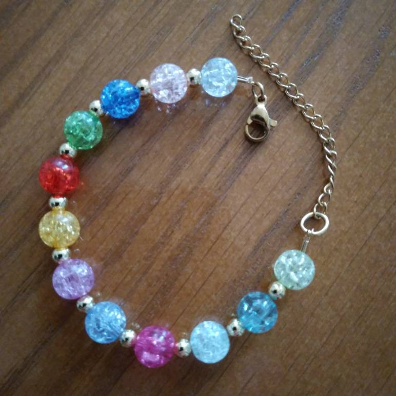 دستبند دخترانه مدل مهره ای دلبر کد 0311