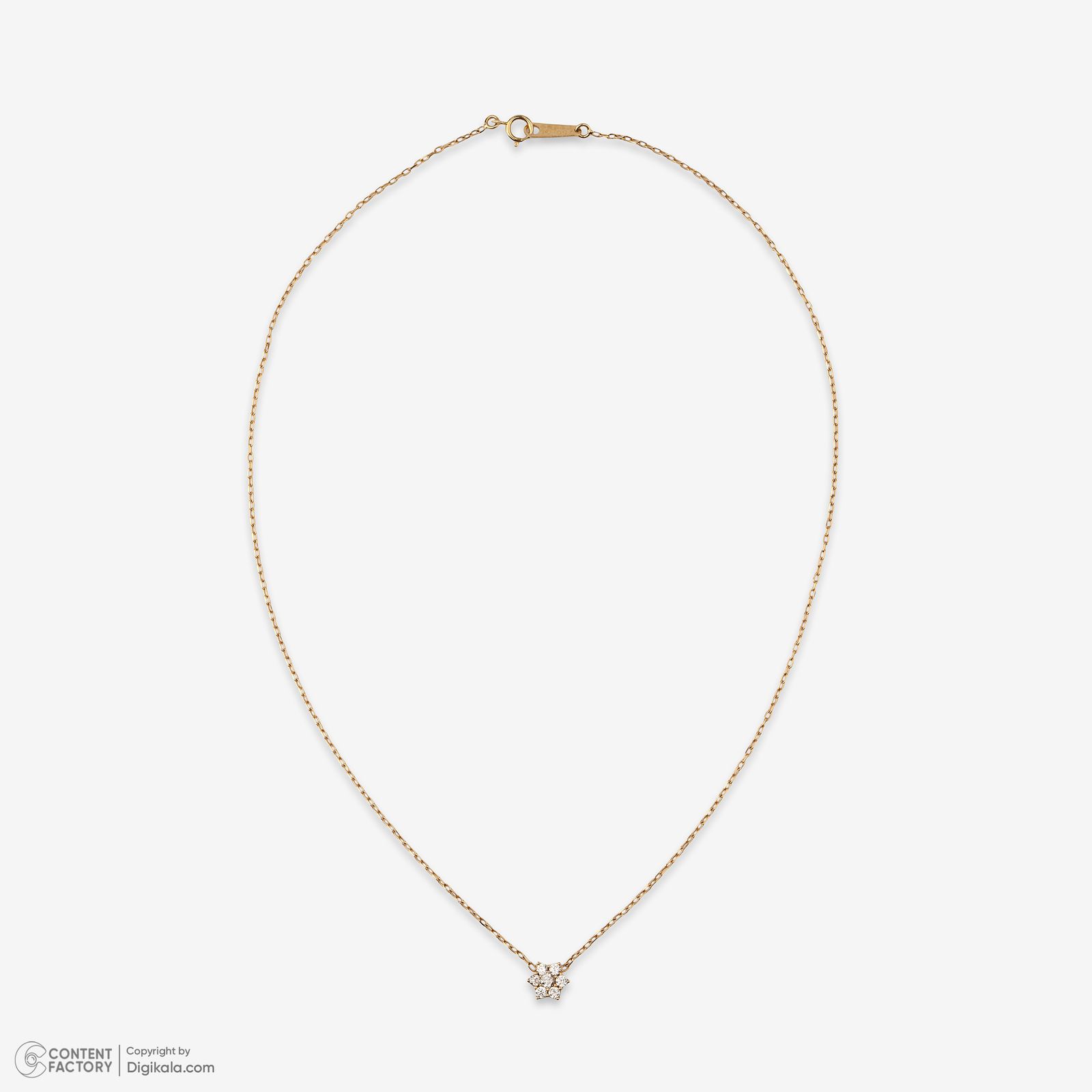 گردنبند طلا 18 عیار زنانه با زنجیر حلقهای (فلامینگو) ماوی گالری مدل فلاور - - 2