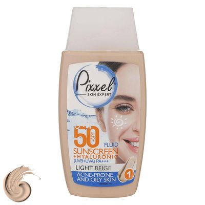 کرم ضدآفتاب رنگی پیکسل 50 SPFمدل LIGHT BEIGE مناسب برای پوست‌های چرب، حجم 50 میلی‌لیتر