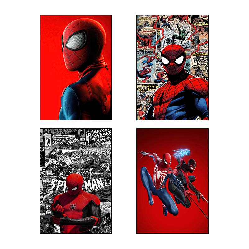 تابلو شاسي کارنيکا طرح Man-مرد عنکبوتی Spider کد 21461 مجموعه 4 عددی
