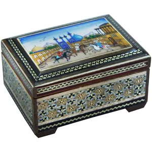  جعبه جواهرات خاتم کاری مدل نقش جهان کد 889056