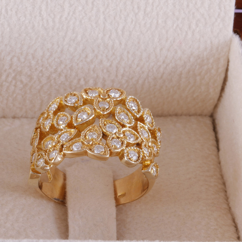 انگشتر طلا 18 عیار زنانه جواهری گاندی مدل A4125