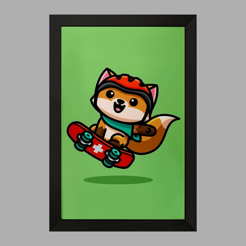 تابلو خندالو مدل حیوانات بامزه روباه کد 28347