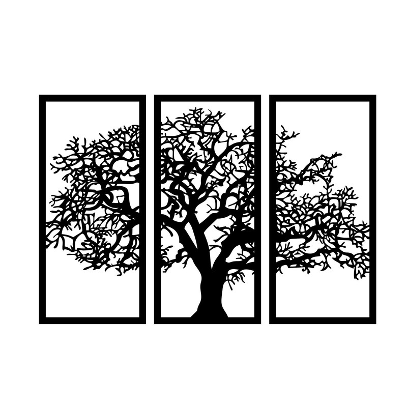 دیوارکوب 3 تکه طرح درخت کد RO6YKG27