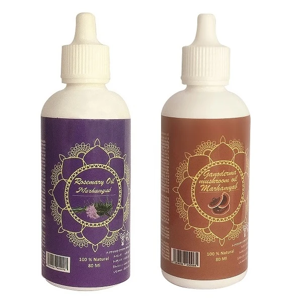 روغن تقویت کننده مو، مژه و ابرو مرهم یاب مدل رزماری و گانودرما حجم 80 میلی لیتر مجموعه 2 عددی