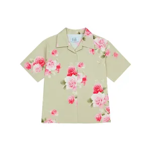 شومیز آستین سه ربع یقه برگردان زنانه مدل گل