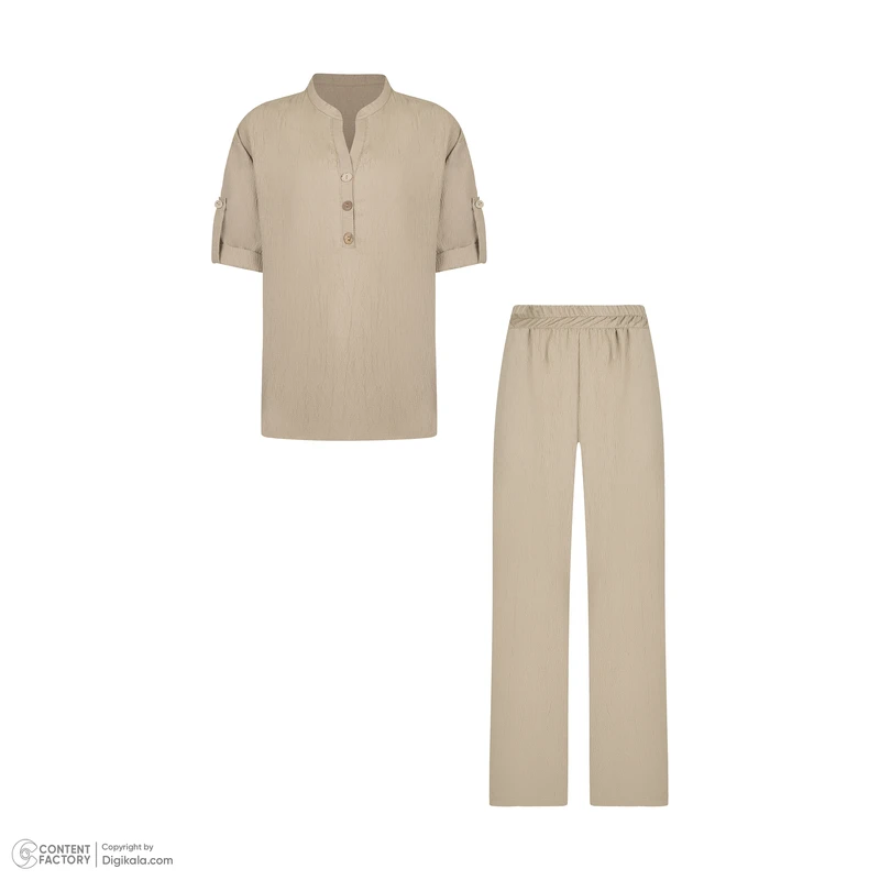 عکس شماره 11 : مانتو و شلوار زنانه مدل چوبی کد blsf107