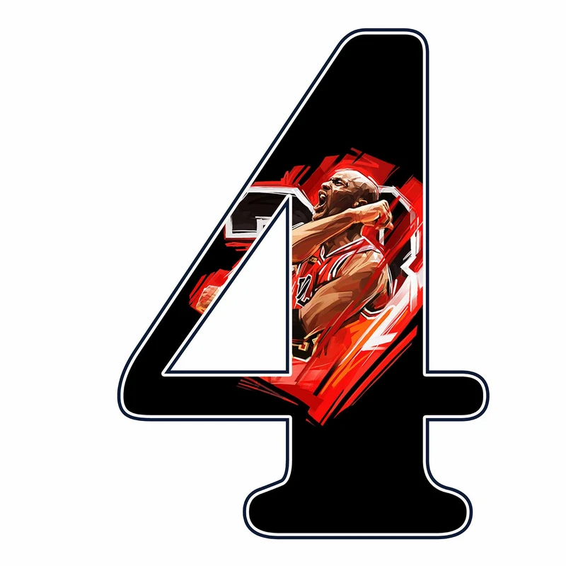 استند رومیزی تولد مدل عدد 4 طرح جردن کد 1857