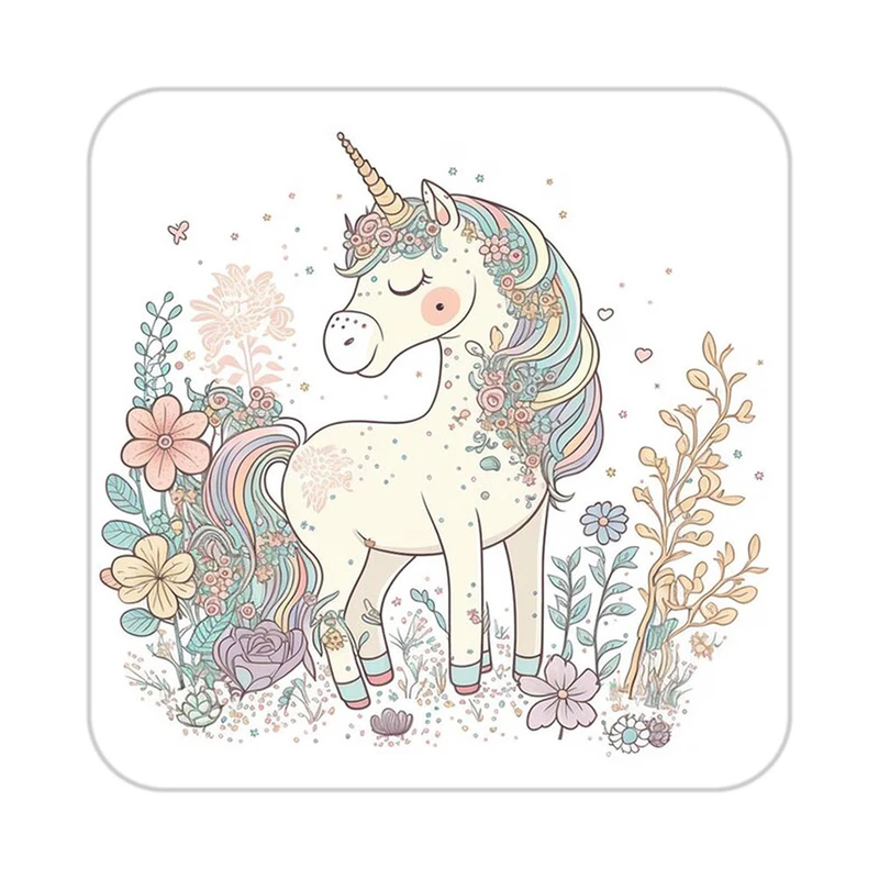 زیر لیوانی کاکتی طرح اسب تک شاخ و یونیکورن مدل mp31456