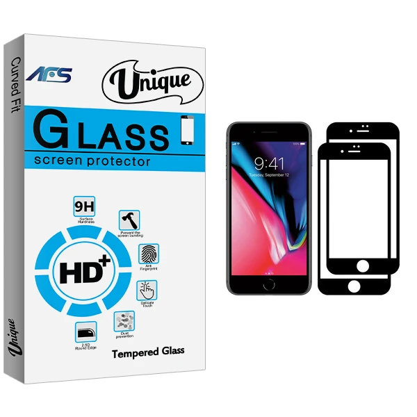 محافظ صفحه نمایش ای اف اس مدل Unique Glass مناسب برای گوشی موبایل اپل iPhone 7 Plus بسته دو عددی