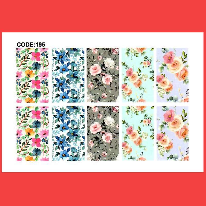 استیکر طراحی ناخن مدل گل گلی کد C195