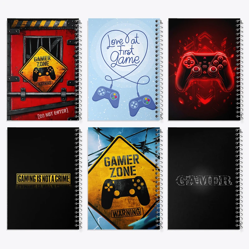 دفتر مشق 50 برگ خندالو طرح گیمر (Gamer) کد 906 مجموعه 6 عددی