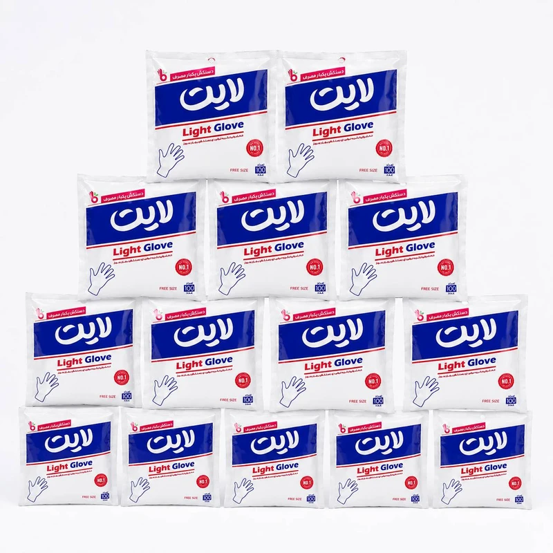 دستکش یکبار مصرف لایت مدل M-01 بسته 15 عددی
