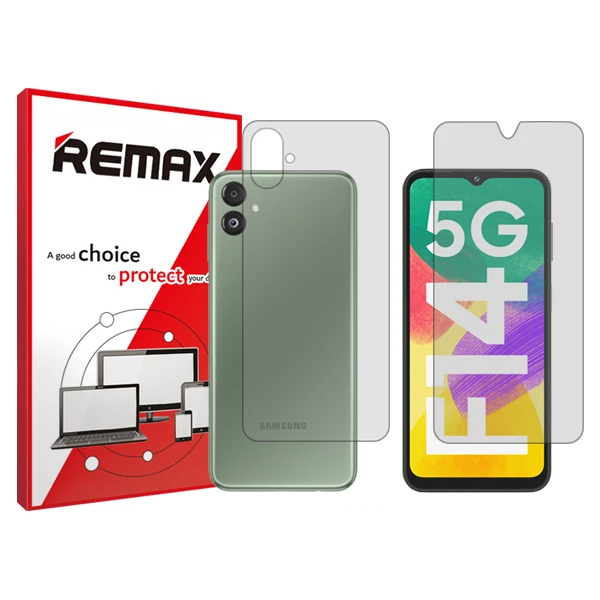 محافظ صفحه نمایش شفاف ریمکس مدل HyGEL مناسب برای گوشی موبایل سامسونگ Galaxy F14  به همراه محافظ پشت گوشی