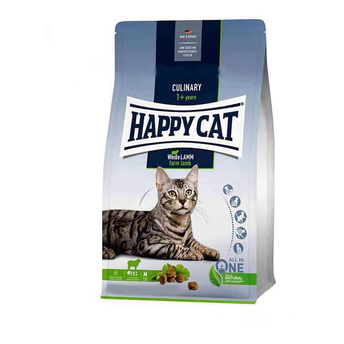 غذا خشک گربه هپی کت Culinary Adult Farm lamm وزن 1300 گرم