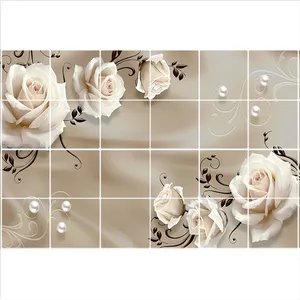 تایل سقفی طرح گل رز کد 3D1763-24 سایز 60x60 سانتی متر مجموعه 24 عددی