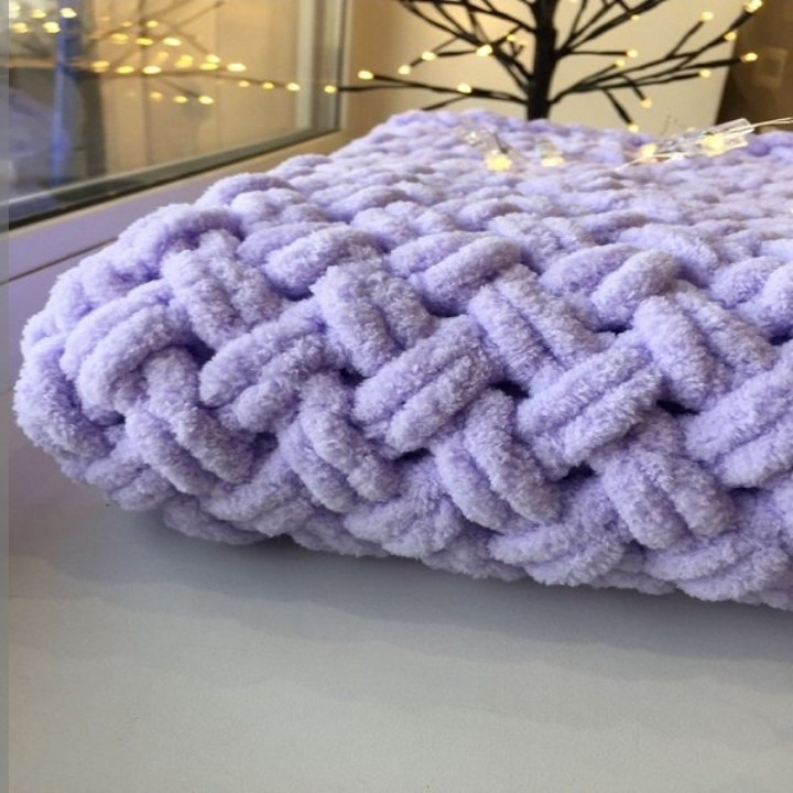 شال مبل طرح پافی سایز 100x90 سانتی متر
