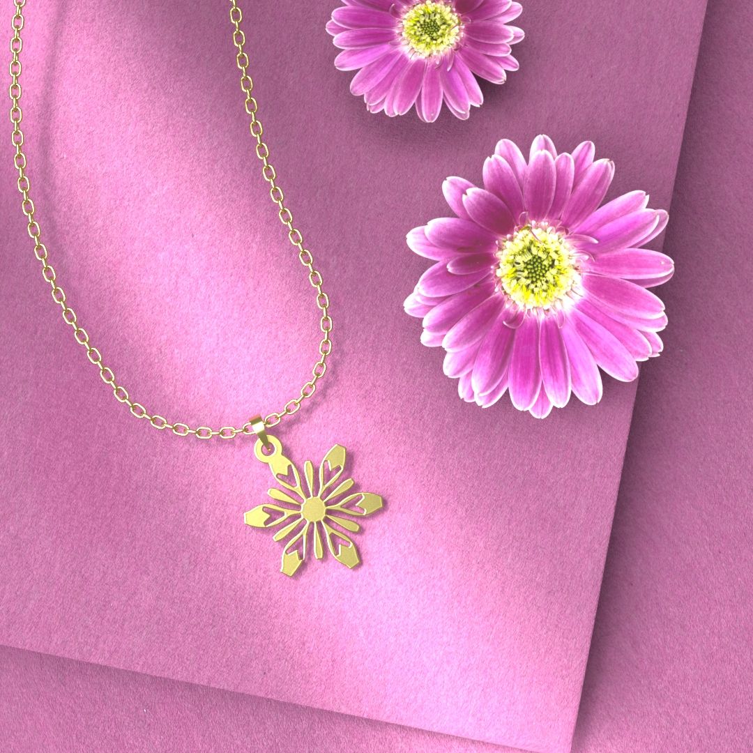 گردنبند طلا 18 عیار زنانه مدوپد مدل برف کد A3-1-1106 -  - 4