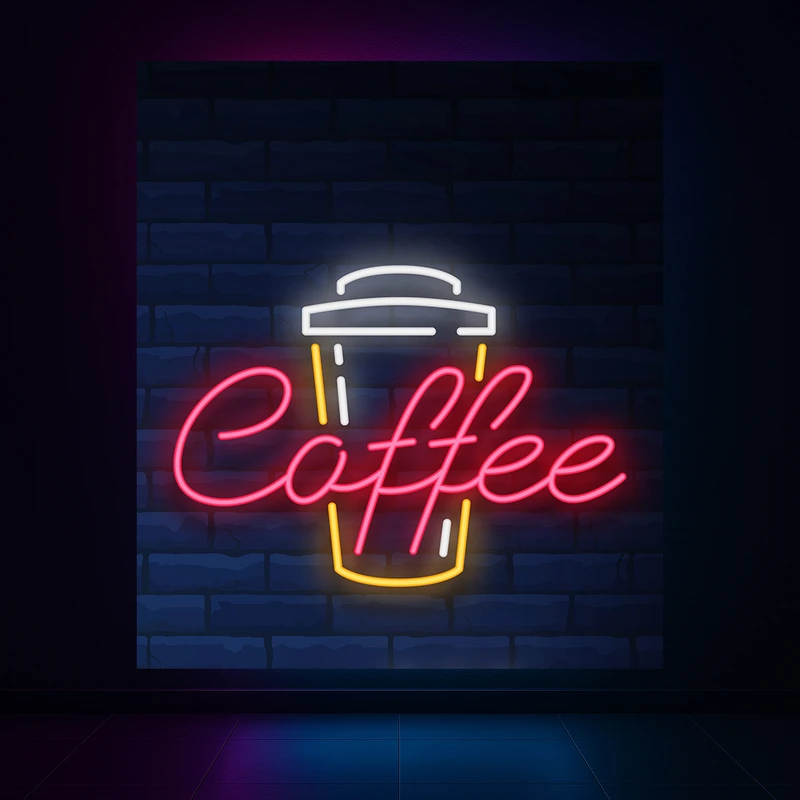 تابلو بوم طرح مخمل قهوه مدل نئون کد AR3059037