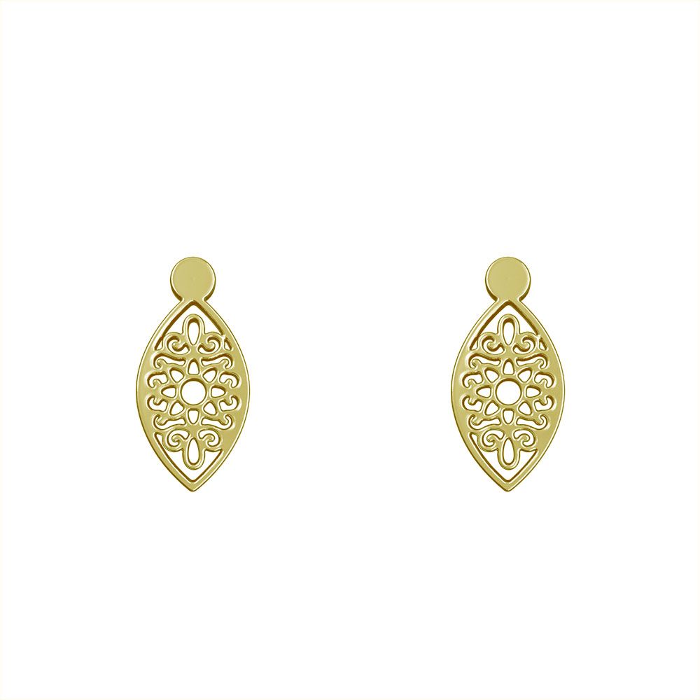گوشواره طلا 18 عیار زنانه مدوپد مدل هندسی کد GA1-10766 -  - 2