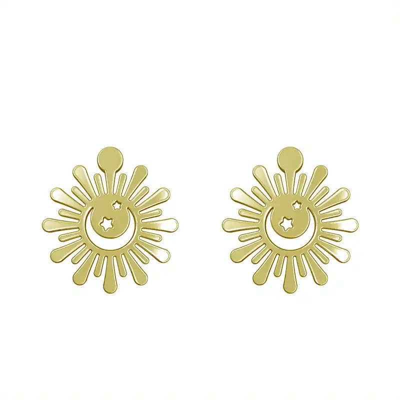 گوشواره طلا 18 عیار زنانه مدوپد مدل ماه کد GA1-14988