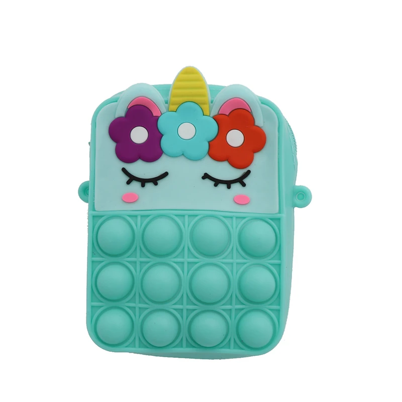 کیف رودوشی دخترانه مدل تک شاخ یونیکورن گلی پاپیت دار ضداسترس کد5219