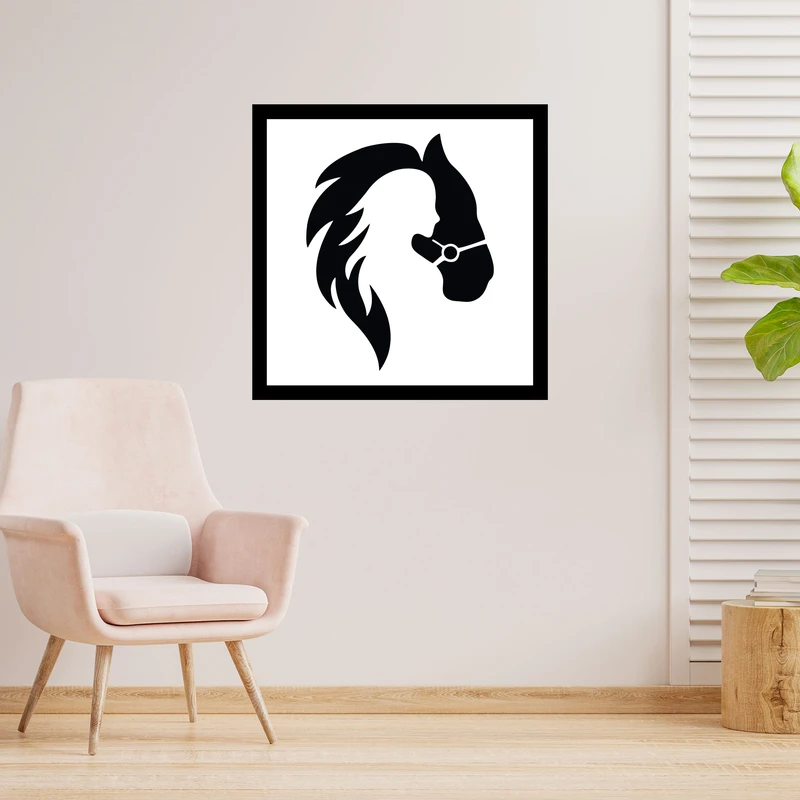 دیوارکوب طرح اسب و دختر مدل A1204-M2020