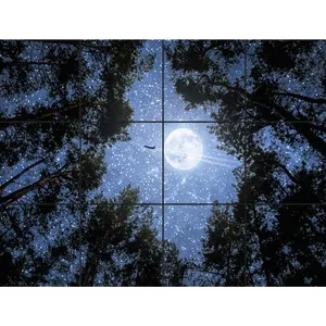 تایل سقفی آسمان مجازی طرح آسمان پر ستاره کد 0300 سایز 60x60 سانتی متر مجموعه 12 عددی