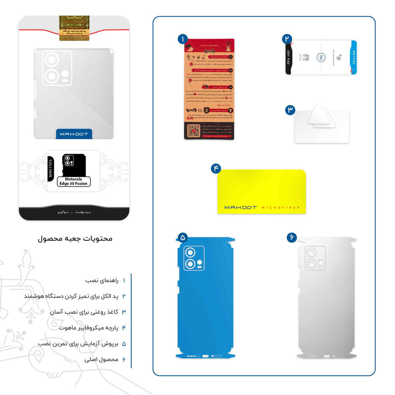 برچسب پوششی ماهوت مدل Matte-White-FullSkin مناسب برای گوشی موبایل موتورولا Edge 30 Fusion