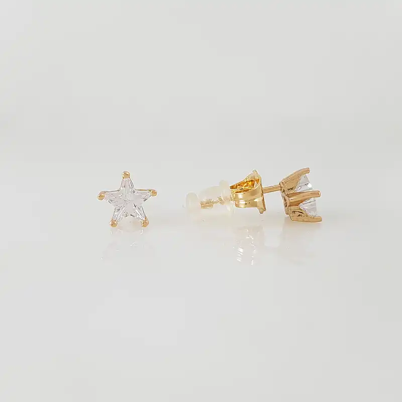 گوشواره زنانه ژوپینگ مدل ستاره تک نگین