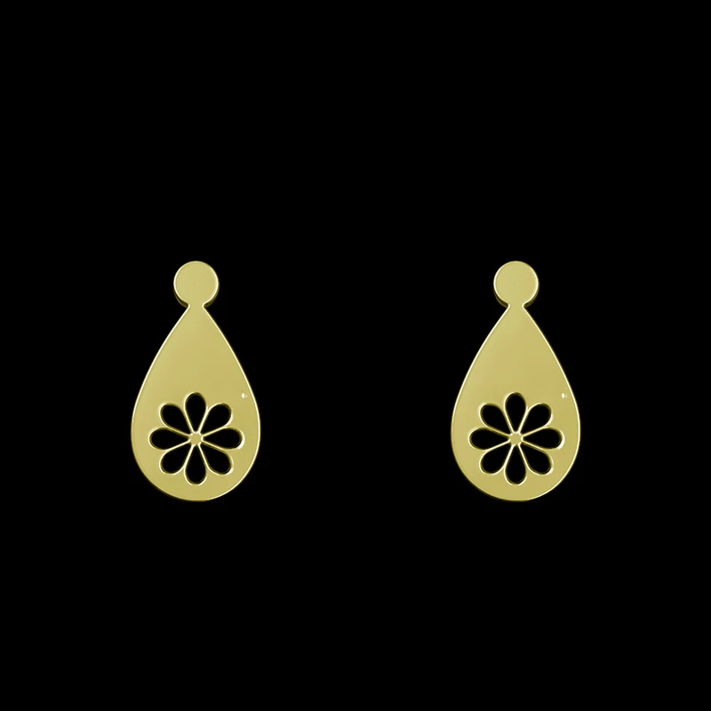 گوشواره طلا 18 عیار زنانه مدوپد مدل گل کد GA1-13568