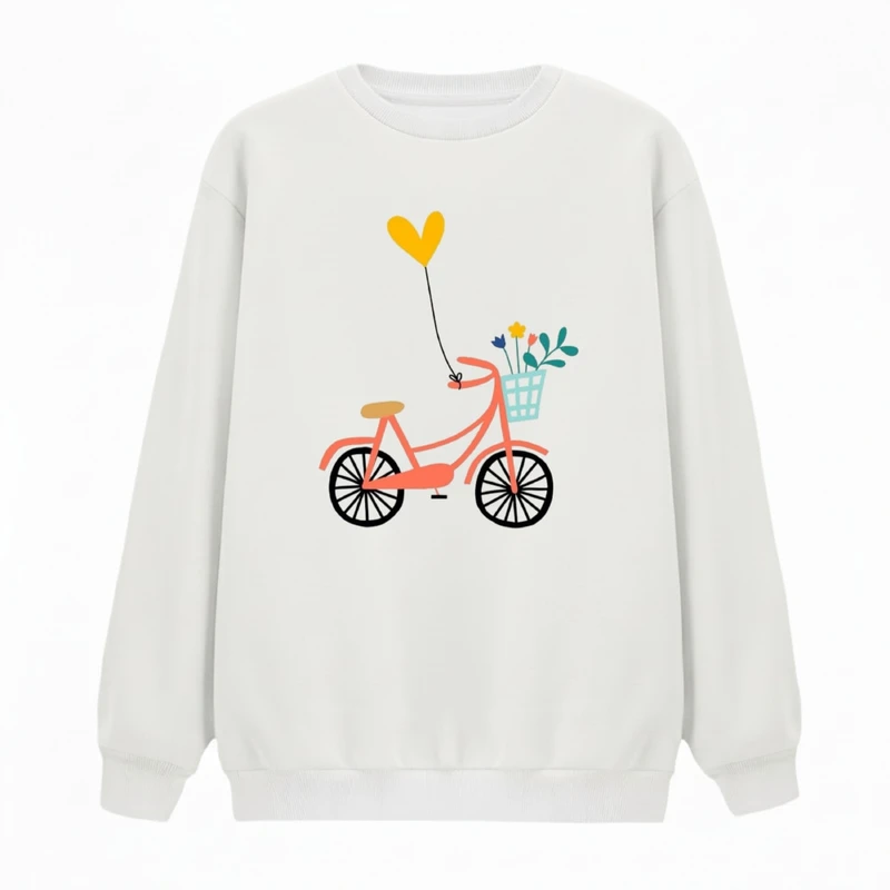 سویشرت زنانه مدل دوچرخه قلبی 