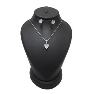 نیم ست نقره زنانه ترمه 1 طرح قلب کد P45