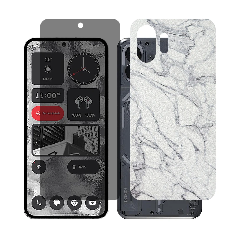 محافظ صفحه نمایش حریم شخصی گلس مدل Together مناسب برای گوشی موبایل ناتینگ 2 Phone به همراه برچسب پوششی پشت گوشی