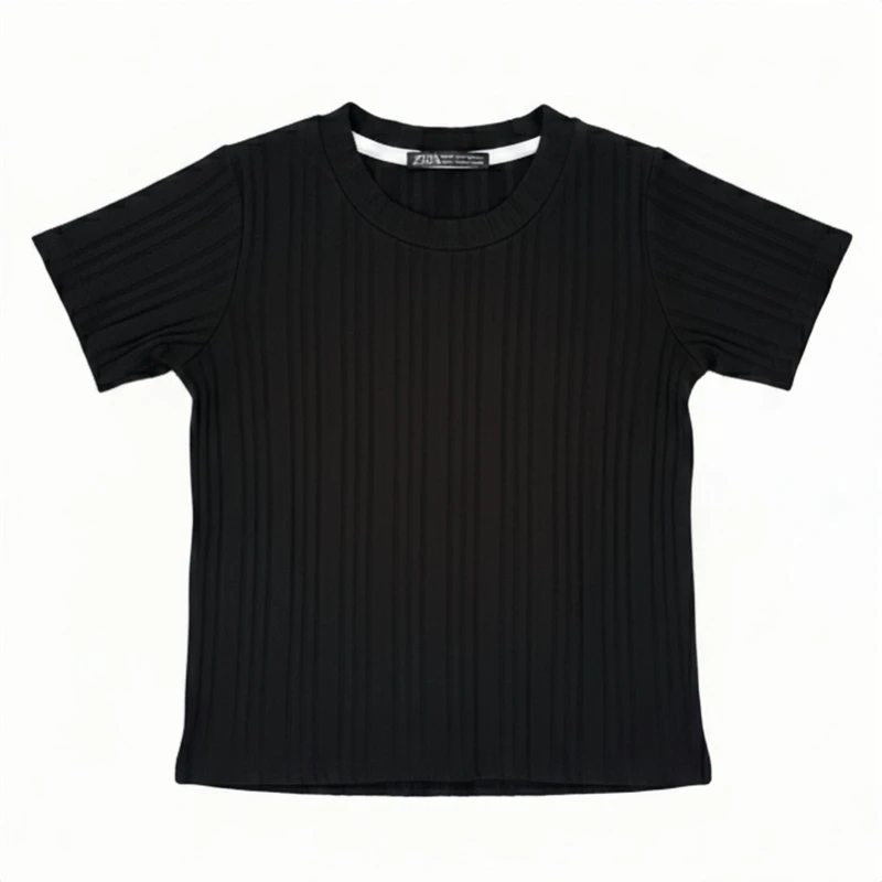 تی‌شرت آستین کوتاه دخترانه مدل راه راه پاییزه 