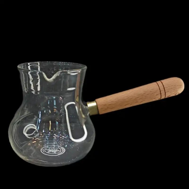 شیرجوش مدل پیرکس دسته چوبی