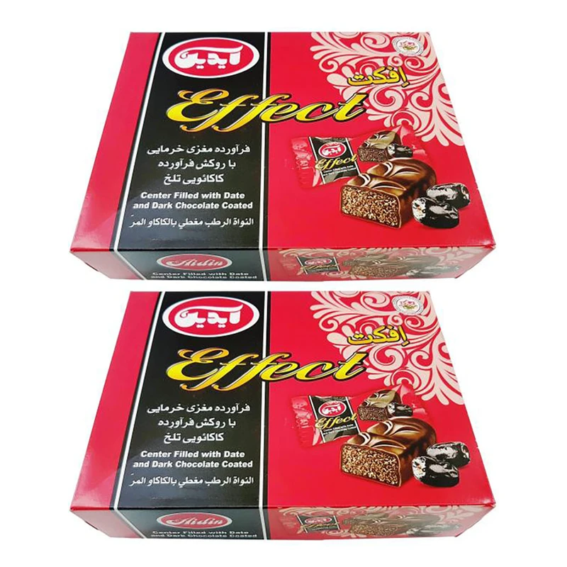 شکلات بار خرمایی با روکش کاکائو تلخ آیدین - 440 گرم بسته 2 عددی