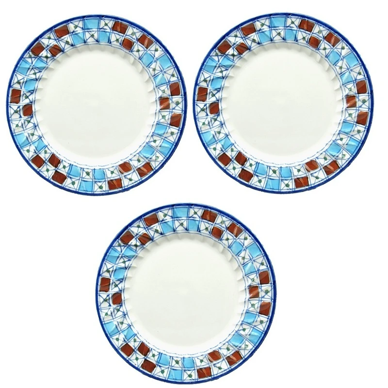 بشقاب ميوه ميبد مرواريد مدل شطرنجي بسته 3 عددي